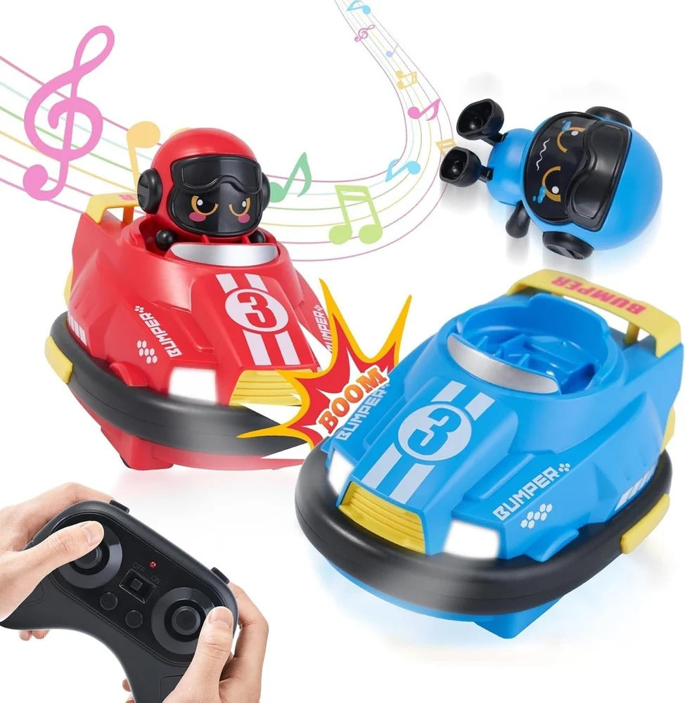 2PCS Set Stunt RC Battle Cars Blue Red Crush Ejecting Mini Car Bumper Cars Remote Control with Drivers Toy Game for Boys