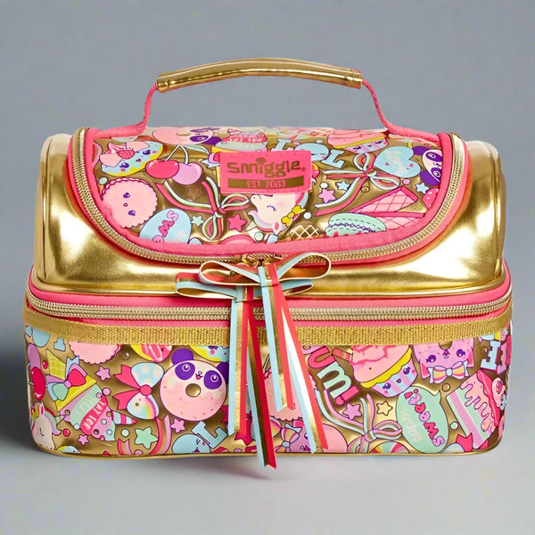 Smiggle Stylish Kids Lunch Box Bag | Double Layer, Insulated & Leakproof Tiffin for Boys & Girls | Cartoon Printed Lunch Carrier (Spiderman, Barbie, Hello Kitty, Marvel, Minecraft, Unicorn)