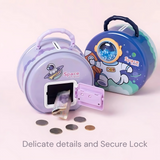 Space Theme Piggy Bank with Unique Locking System for Kids