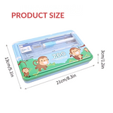 Double Layer Metal Pencil Case With Stationery Set For Kids (Pack of 1)