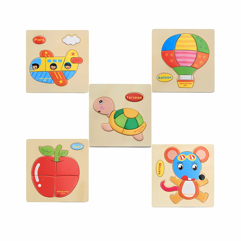 Cartoon Themed Wooden Puzzle Educational Toy For Pre-schooler