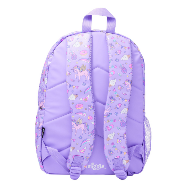 ✨ Smiggle Fun Fair Classic Backpack - Unicorn Applique, 17.8L, Pearlescent Finish & Glitter Details 🎠