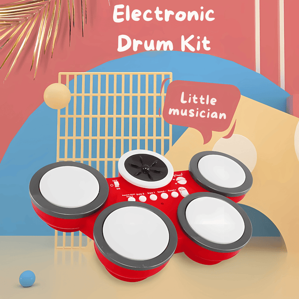 Early education electric hand drum musical instrument toys - White Colour