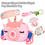 Cute Camera Shape Pop Fidget Crossbody Bag for Kids