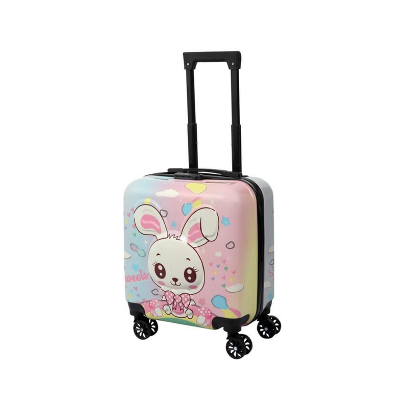 Trendy Kids Rabbit Printed Hard-Sided Trolley Bag