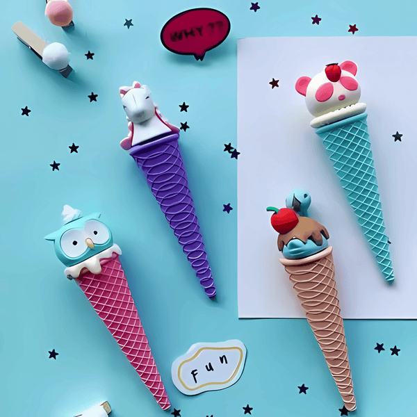 Ice Cream Cone Erasers Set For Kids- 2 Pieces