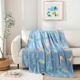 Glow in the Dark Dinosaur Blanket for Kids – Super Soft & Cozy All-Season Flannel Plush Throw Blanket (6x6 Feet, Blue Dino Design) blanket_384