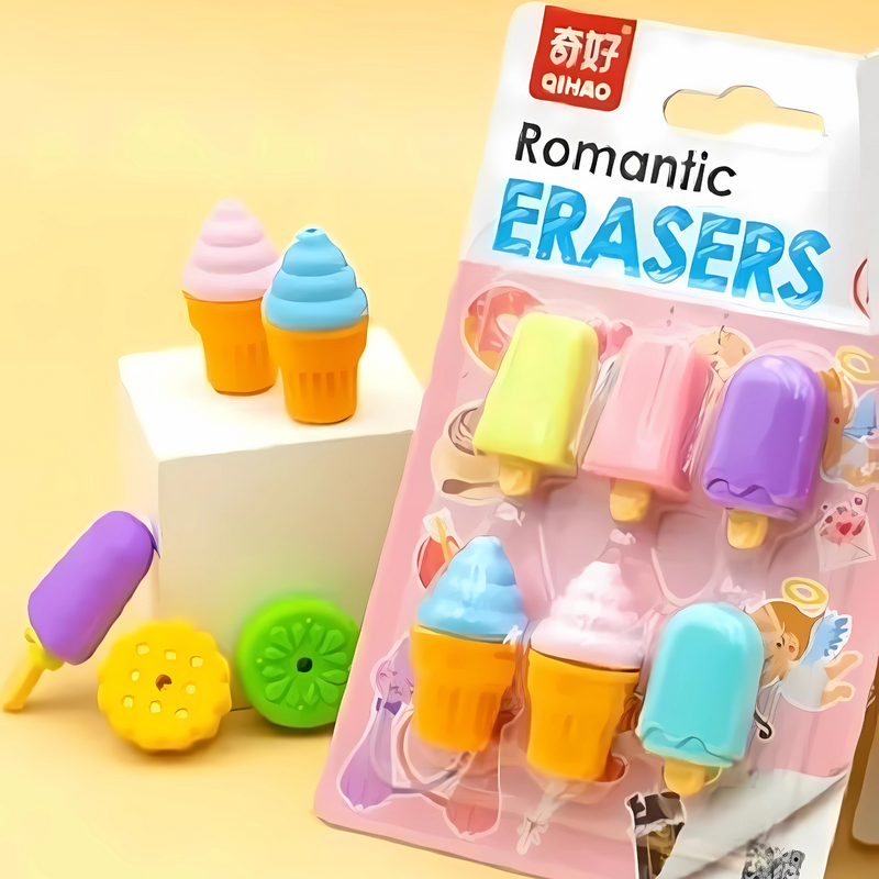 Ice-Cream Theme Erasers Set for Kids