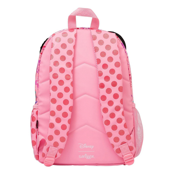 🌸 Smiggle Minnie Mouse Confetti Backpack | Pink, 3Y+ | Padded Straps, 15-inch Laptop Compartment & Media Pocket 🌸