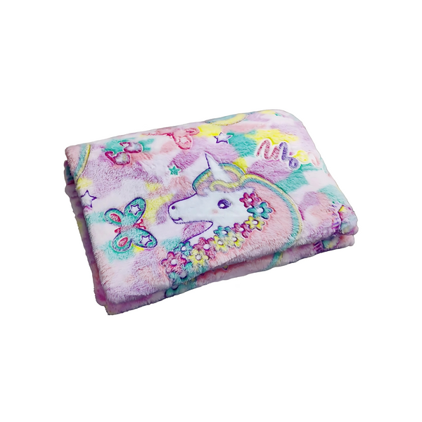 Glow in the Dark Unicorn Blanket for Kids – Super Soft & Cozy 4x6 Feet Flannel Blanket, All Seasons, Pink Unicorn Design blanket_383