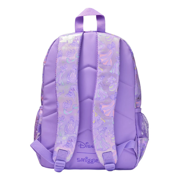 ✨ Smiggle Disney Princess Classic Backpack - Lilac | Approx. 17.8L | Dream Big with Ariel, Moana & More! 👑