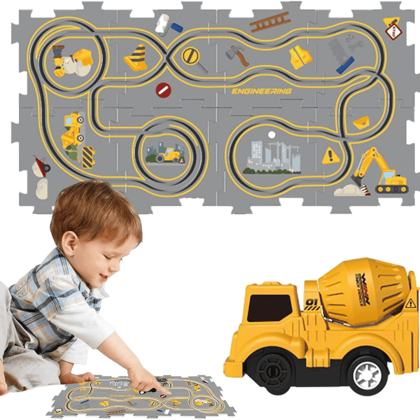 Puzzle Track Racer Play Set – DIY Educational STEM Toy for Toddlers (Ages 3+)