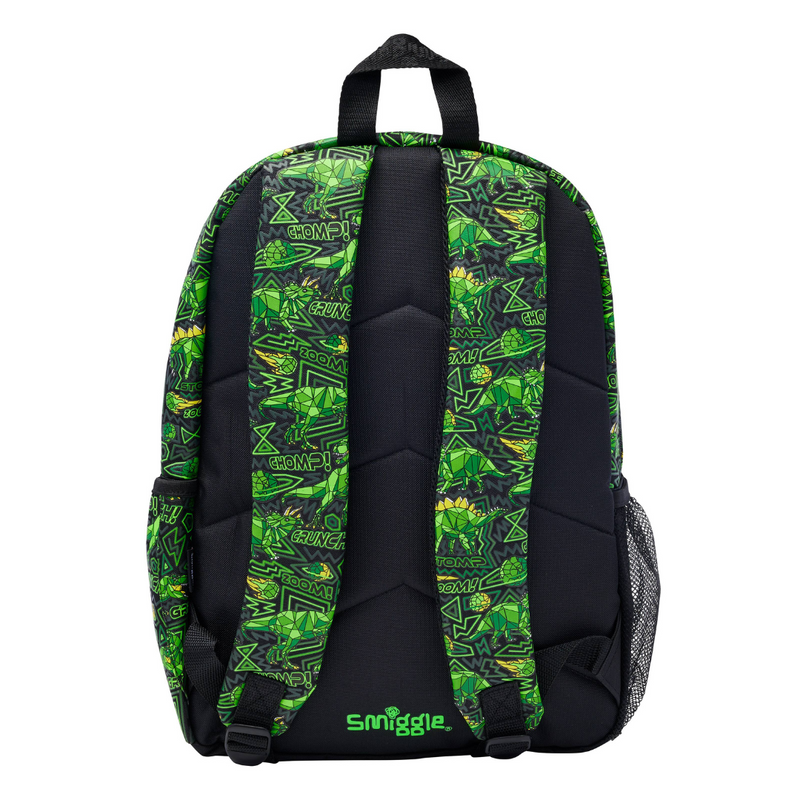 🌟 Smiggle Wild Side Dino Classic Attach Backpack | 17.8L Capacity, Dinosaur Prints, 15-inch Laptop Compartment & Attachable Lunchbox 🦖