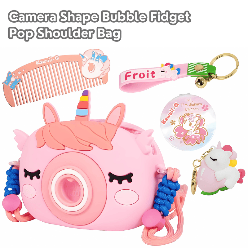 Cute Camera Shape Pop Fidget Crossbody Bag for Kids