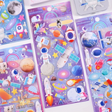 3D Puffy Space Themed Stickers for Kids