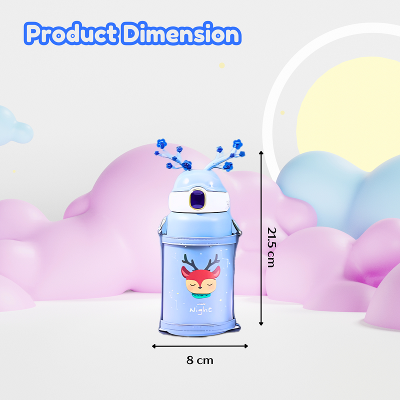 Stylish and Elegant Water Bottle with Vacuum Insulation - Reindeer Shaped (550ml)