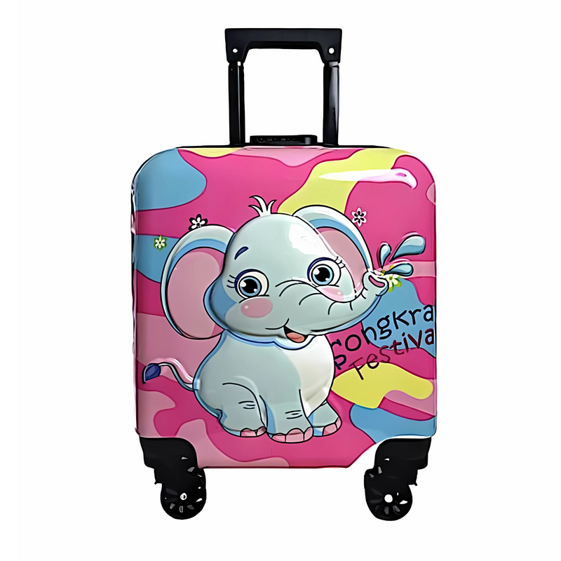 Trendy Elephant Printed Hard-Sided Cabin Trolley Bag