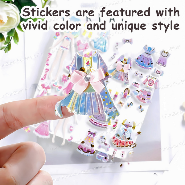 DIY 3D Kawaii Princess Dress-Up Stickers Set For Girls