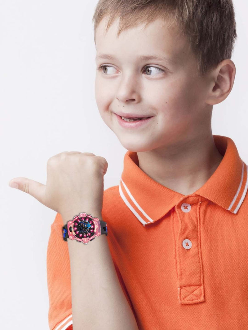 Boys Printed Dial & Silicon Strap Analogue Watch - Captain America Black