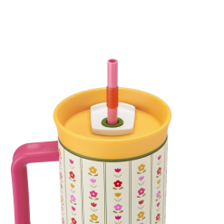 ColorDrop Floral Insulated Tumbler with Handle & Straw – 40oz 🌸🌼