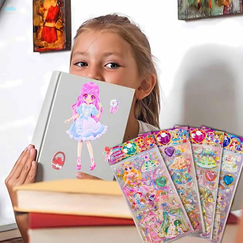 DIY 3D Kawaii Princess Dress-Up Stickers Set For Girls