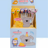 Cute Baby Animal Topper Head Wiggle Silicone Gel Pen – Pack of 6