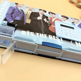 BTS-Themed Double-Sided Calculator Jumbo Pencil Box – Stylish & Functional