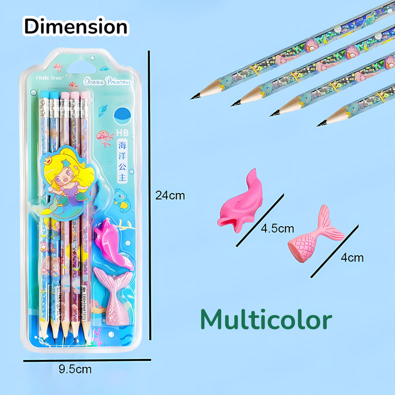 Space & Unicorn-Themed Stylish Pencils Stationery Kit for Kids - Pack of 2