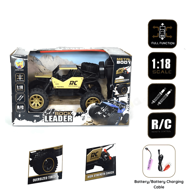 Remote Control Rock Crawler Car - High-Speed Rechargeable Off-Road Monster Truck with Gun Shaped Remote for Kids & Adults