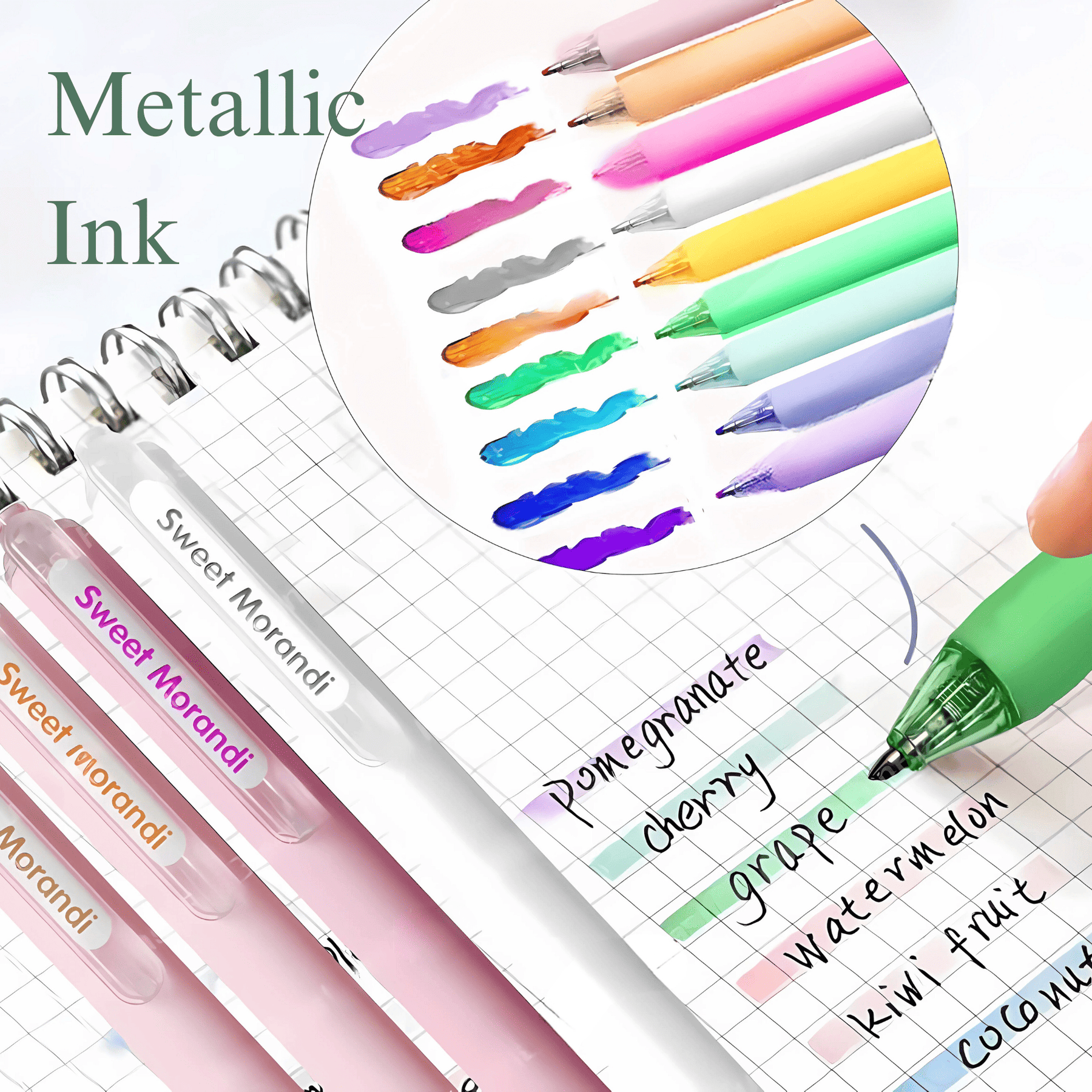 Retractable Colourful Pens for Kids, 0.7mm Stationery Gel Pen Set for Girls & Boys - Pack of 6