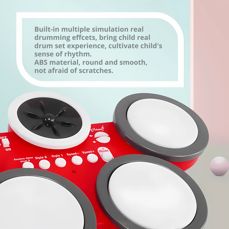 Early education electric hand drum musical instrument toys - White Colour