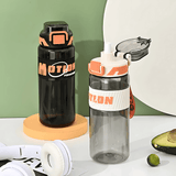 800ml Water Bottle with Straw, Push Lock Lid & Adjustable Strap - Pack of 1