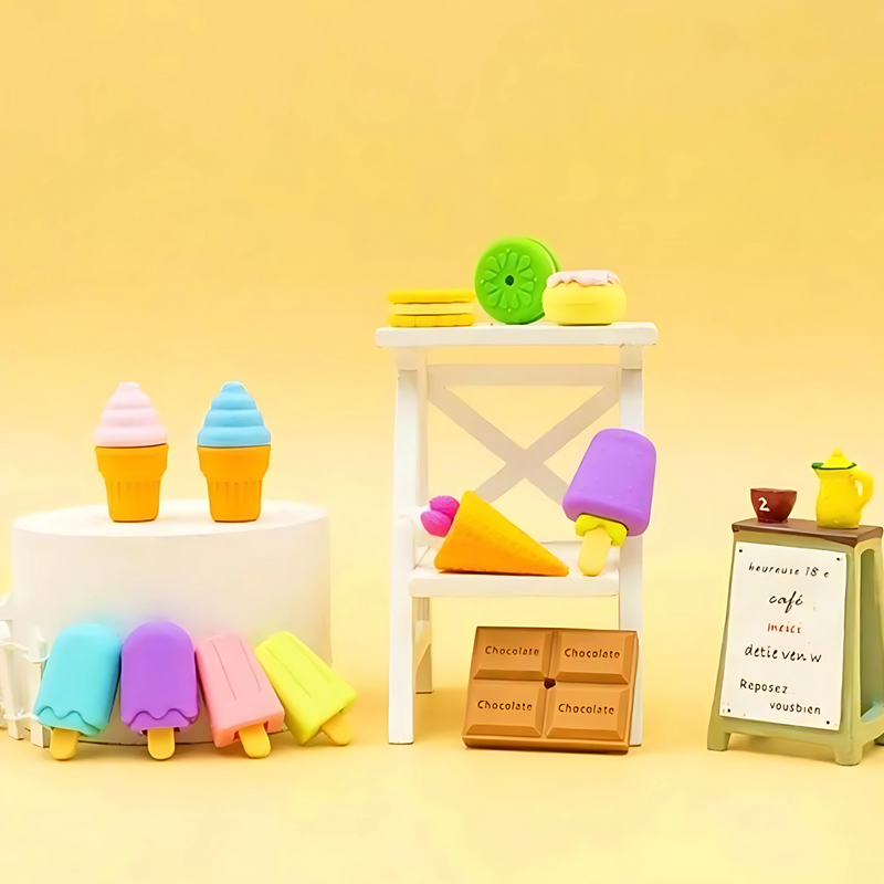 Ice-Cream Theme Erasers Set for Kids