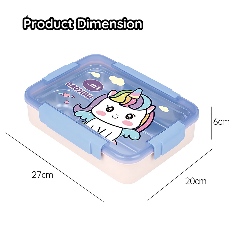 Premium Stainless Steel Lunch Box with Cartoon Character Design