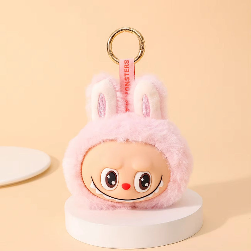 LABUBU Monsters Mugshot Keychain Plush | Labubu Furry Keychain | Cute & Fluffy Collectible Charms