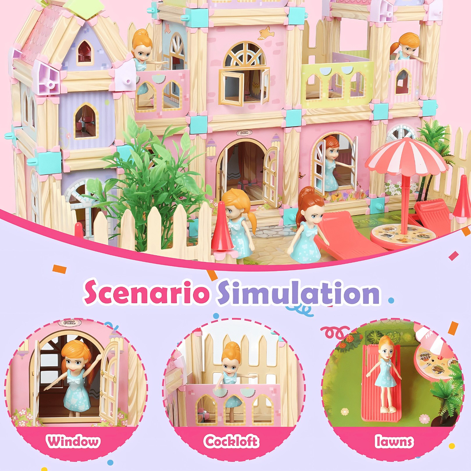 🏰 Doll Mansion – DIY My Dream House (234 Pcs Building Block Kit)