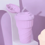 Ice Cream Shaped Water Bottle with Straw – 500ml - Pack of 1