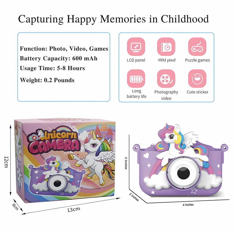 Mini Digital Kids Camera for Girls - Unicorn Cover