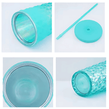 Studded Embossed Water Bottle with Straw - 720ml - Pack of 1