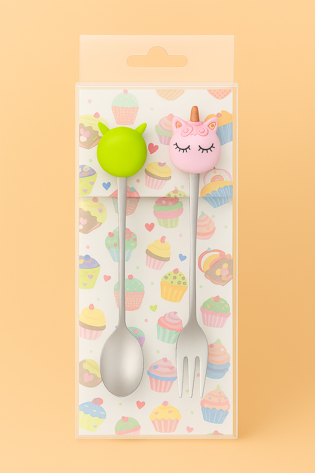 Cute Cupcake Handle Spoons – Set of 2 | Decorative Mini Dessert Spoons for Kids & Gifting