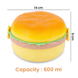 Burger Shaped Plastic Lunch Box for Kids