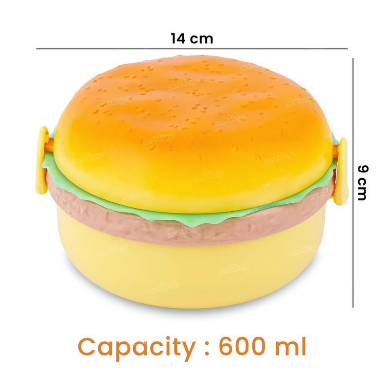 Burger Shaped Plastic Lunch Box for Kids