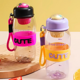 Water Bottle with Straw and Handle - 600ml