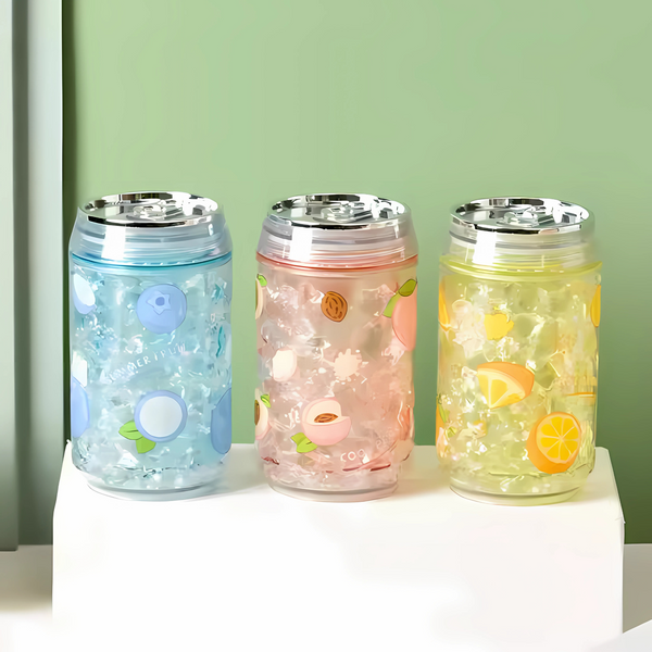 Transparent Plastic Water Bottle with Lid and Rope – 240ml & 360ml