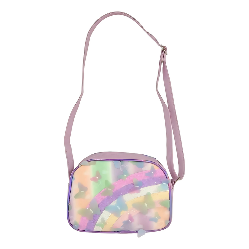 Rainbow Butterfly Fancy Sling Purse For Girls