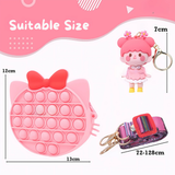 Pop It Kitty Cat Shape Silicone Sling Bag for Girls & Boys