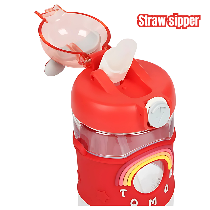 Kids Water Bottle with Straw – 480ml Capacity