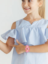 Girls Printed Dial & Straps Analogue Watch Barbie LightPink