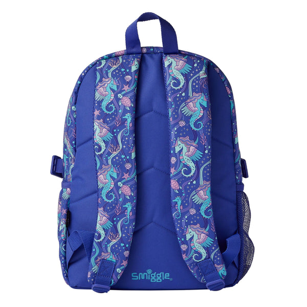🌟 Smiggle Better Together Classic Attach Backpack - Purple Seahorse, 17.8L Capacity & Scented PVC Badge🦄