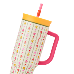 ColorDrop Floral Insulated Tumbler with Handle & Straw – 40oz 🌸🌼